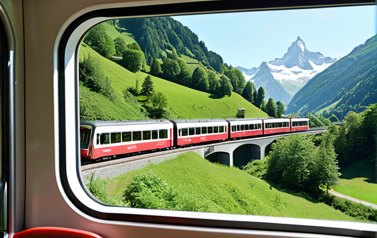 **

Prompt: "A scenic Swiss mountain train winding through a lush green valley, highlighting the convenience and accessibility offered by the Swiss Travel Pass. Focus on the panoramic views and the comfortable travel experience. Bright, sunny day. Travelers looking happily out the windows."

**