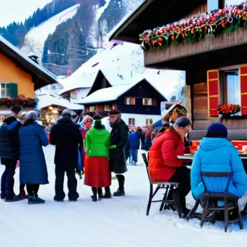 Home 15 스위스 민족 구성과 특징 - **German-Swiss Alpine Celebration:**
"A picturesque scene in a traditional German-speaking Swiss...