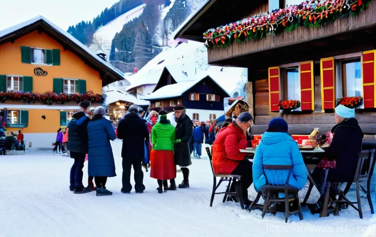 스위스 민족 구성과 특징 - **German-Swiss Alpine Celebration:**
    "A picturesque scene in a traditional German-speaking Swiss...